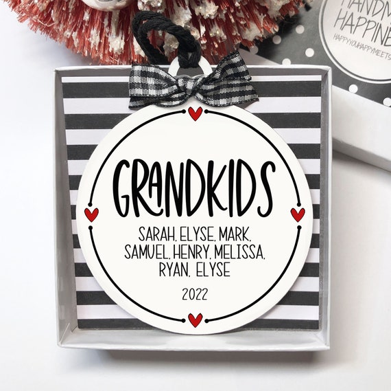 Grandma Grandpa Gift, Grandkids Ornament, From the Grandkids Gift, Grandma Grandpa Ornament, Family Christmas Ornament, Grandparent Gift