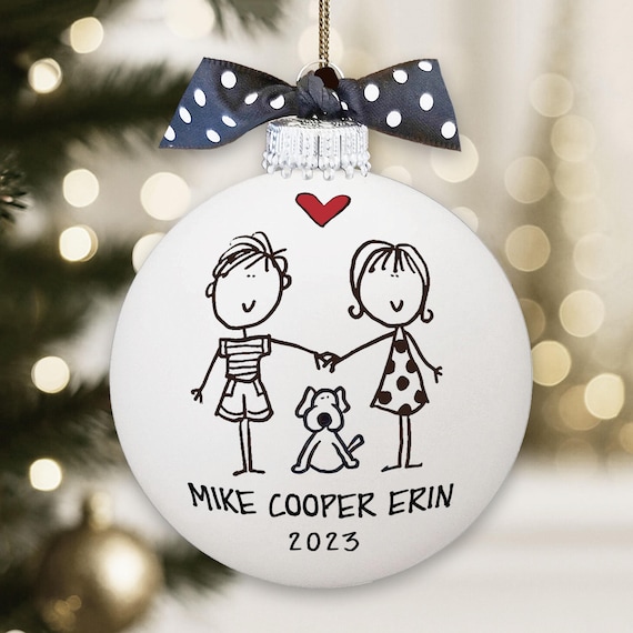Family Pet Ornament, New Family Pet Ornament, Personalized Dog Parents, Couples New Puppy Keepsake