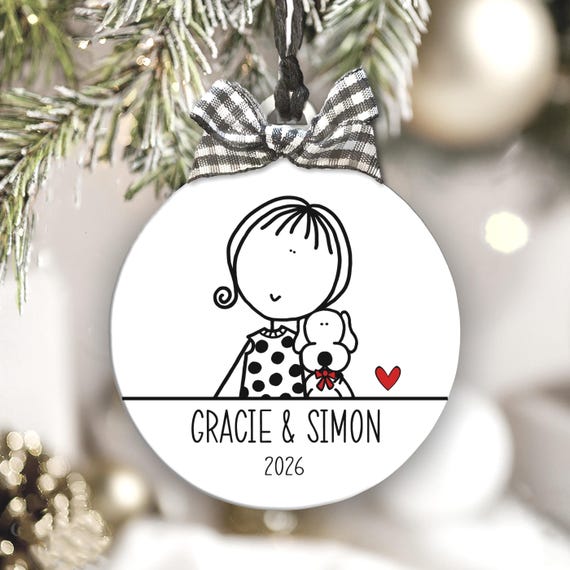 Custom Dog Ornament Personalized Pet Lover Gift Pup Portrait Ornament New Puppy Keepsake