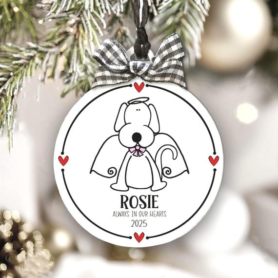 Angel Dog Cat Memorial Ornament, Personalized Pet Loss Keepsake