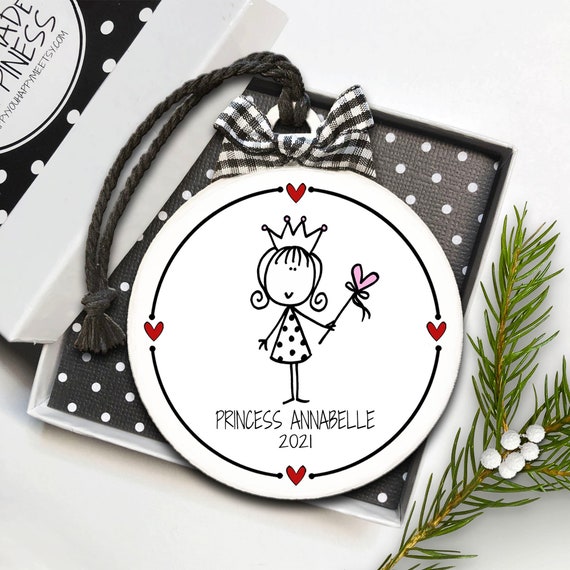 Princess Ornament, Personalized Gift for Granddaughter, Gift for Daughter, Gift for Girlfriend, Gift for Niece, Little Girl Ornament Custom