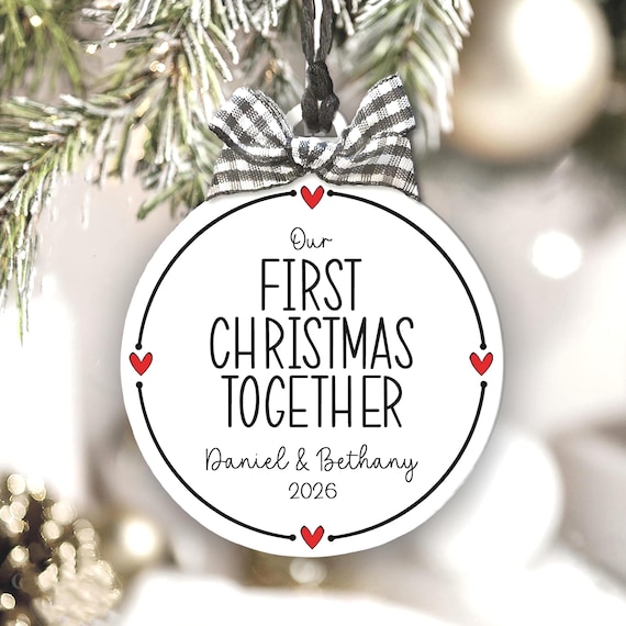 Married Ornament Personalized Wedding Gift First Christmas Together Custom Names Date Newlywed Keepsake