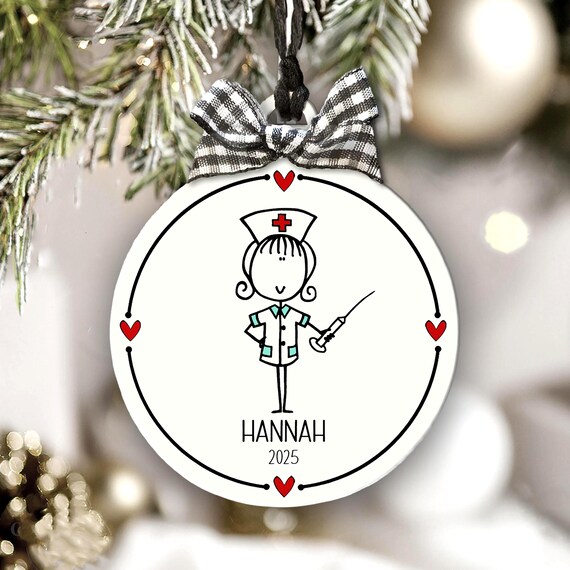 Custom Nurse Christmas Ornament Personalized Caregiver Health Hero Gift