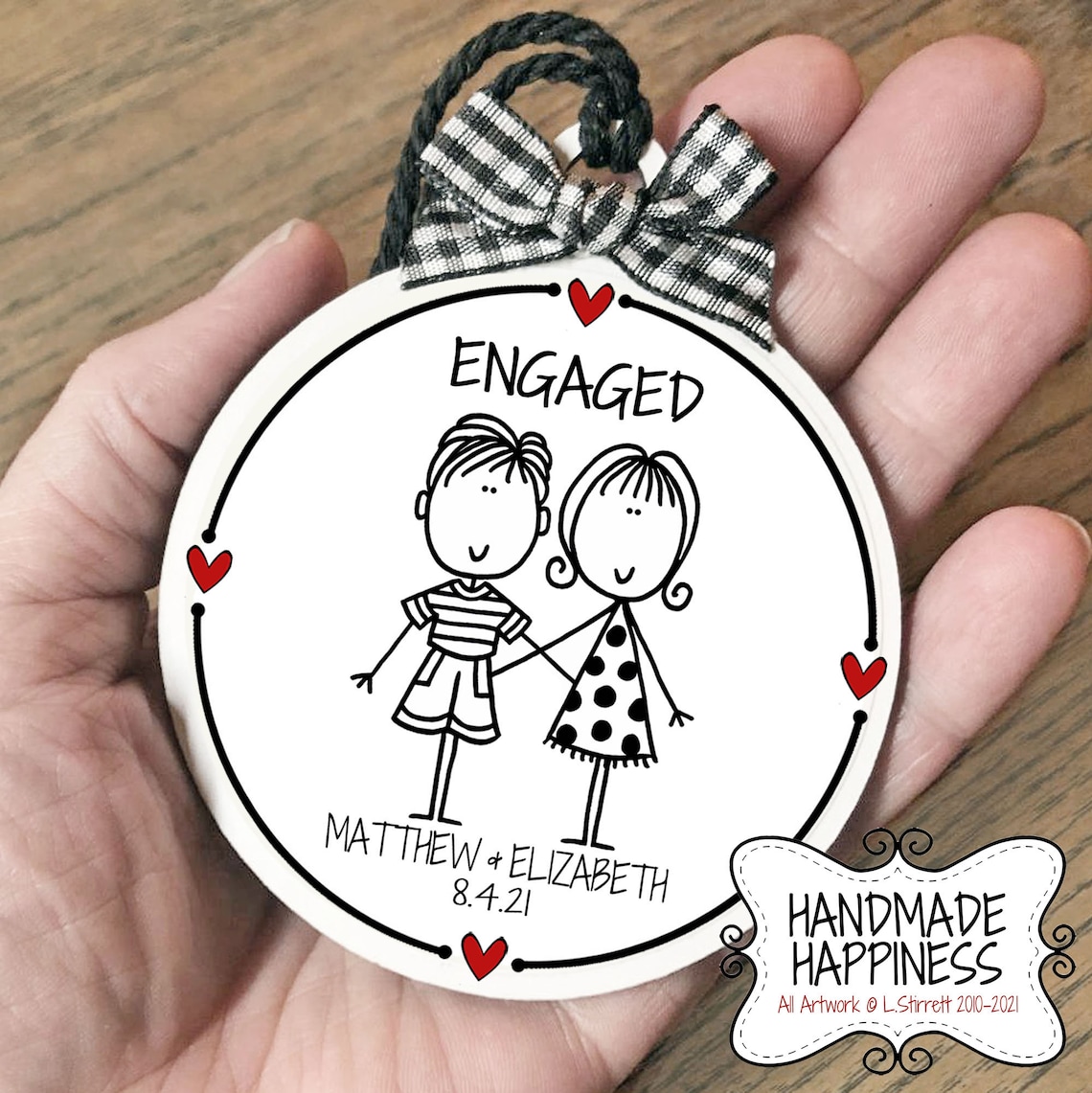 Engagement Gift Personalized Engagement Ornament Engaged Etsy