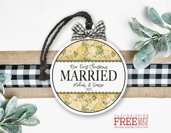 First Christmas Together Ornament -  Custom Married Ornament - Couples Ornament - Personalized New Couple Gift 2025