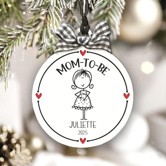 Personalized Mom-To-Be Ornament Expectant Mother Gift Pregnancy Keepsake New Family Christmas Ornament