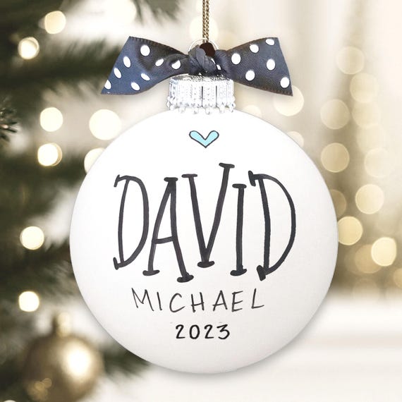 Custom Name Ornament for Boy, 2026 Personalized Baby Name Keepsake, New Parents Christmas Gift