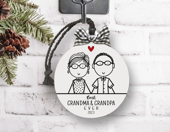 Grandma Grandpa Gift, Grandparents Ornament, From the Grandkids Gift, Grandma Grandpa Ornament, Family Christmas Ornament, Grandparent Gift