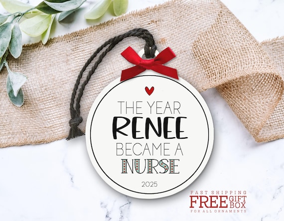 Nurse Ornament Personalized – Nursing School Graduate Gift, Custom RN Keepsake
