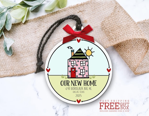 New Home Ornament 2025 • First Home Gift • Our New Home Keepsake • Housewarming Gift • Personalized Address Ornament