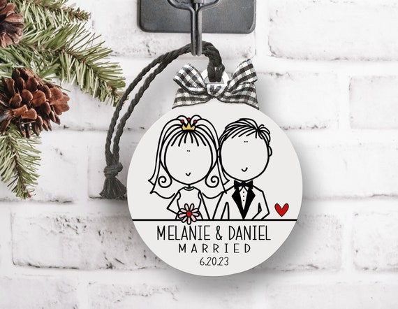 Wedding Christmas Ornament, Married Ornament, Wedding Ornament, Bride Groom Gift, Gift for Couple, Bridal Shower Gift, Mr&Mrs Ornament Gift