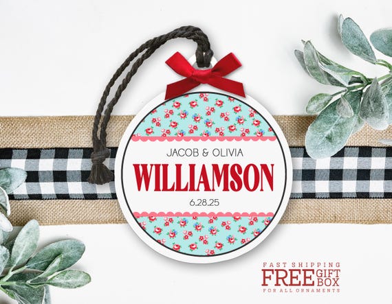 1st Christmas Married Ornament - Couples Personalized Keepsake Gift - Newlywed Christmas Gift