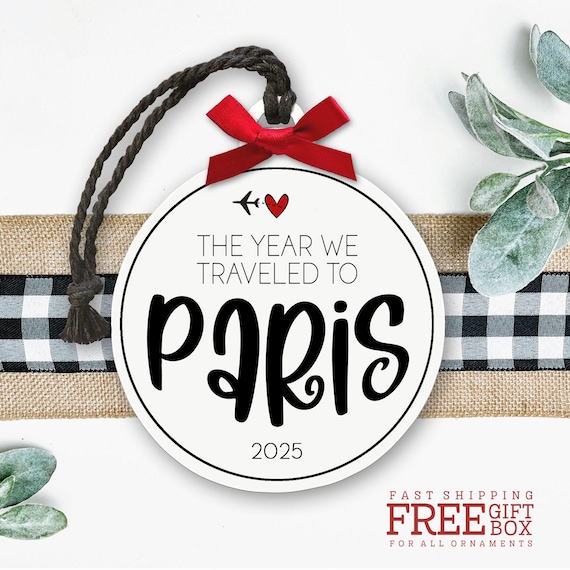 Custom Travel Ornament – Keepsake Vacation Gift, Personalize with any Location