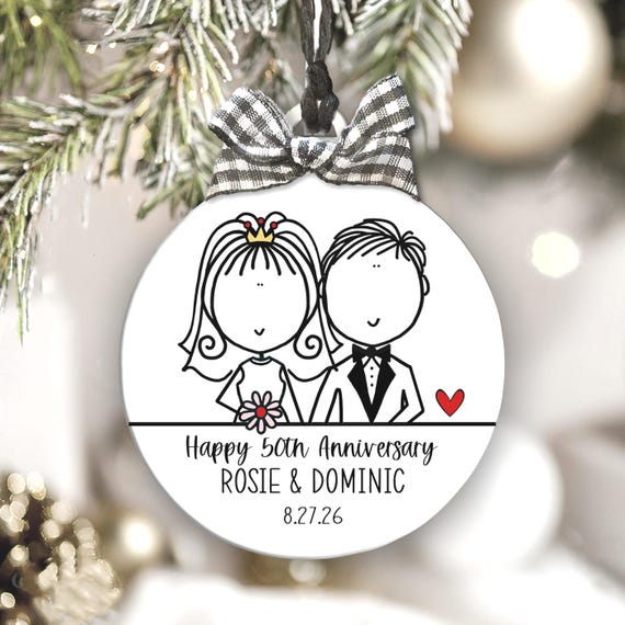 Personalized Anniversary Ornament, Couples Keepsake Gift, 50th Celebration, Anniversary Party Present