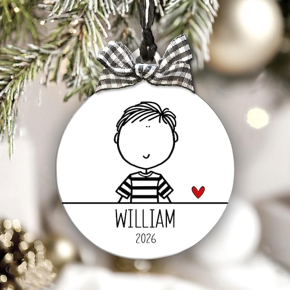 Personalized Boy Christmas Ornament: Son, Grandson, Godson Gift