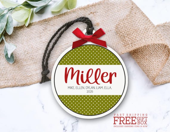 Personalized Family Ornament 2025 Custom Christmas Ornament with Names - Custom Family Keepsake - Family Ornament