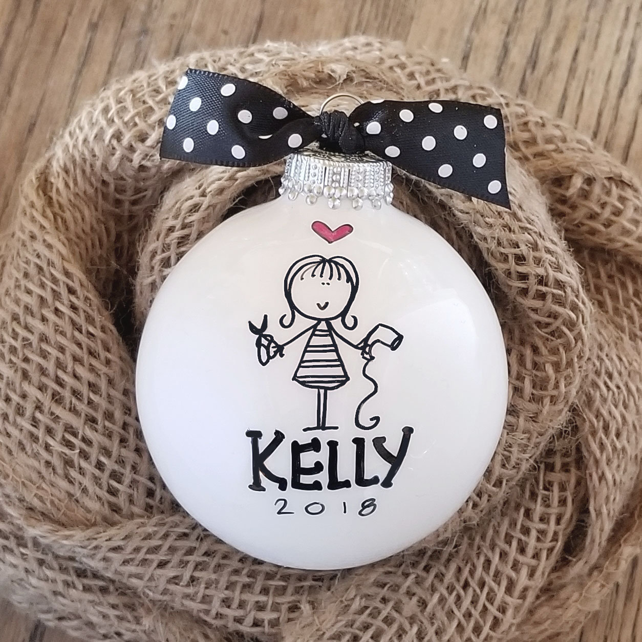 Hair Stylist Ornament, Personalized Hairdersser Gift, Hair Stylist
