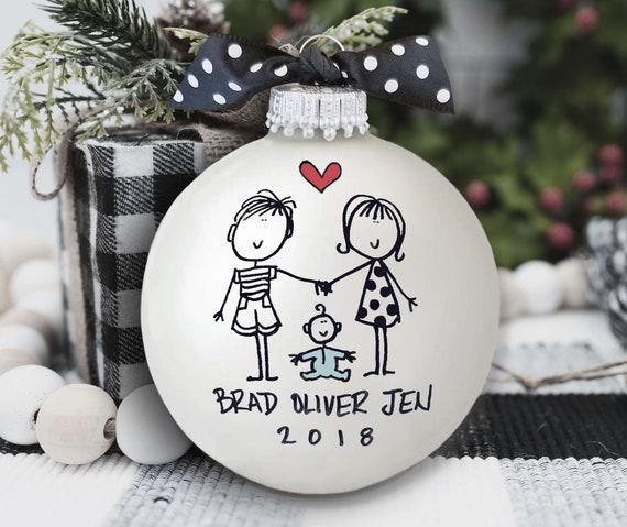 New Parents Gift, New Parents Ornament, Family Ornament,  New Baby Gift, New Baby Ornament, Gift for New Parents, Family 1st Christmas Gift