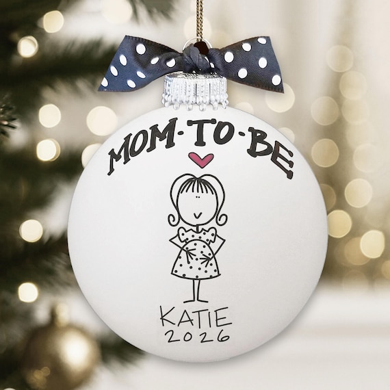 Pregnancy Ornament, Personalized Expectant Mother Gift, Mom To Be Keepsake, New Baby Christmas Ornament Baby Shower