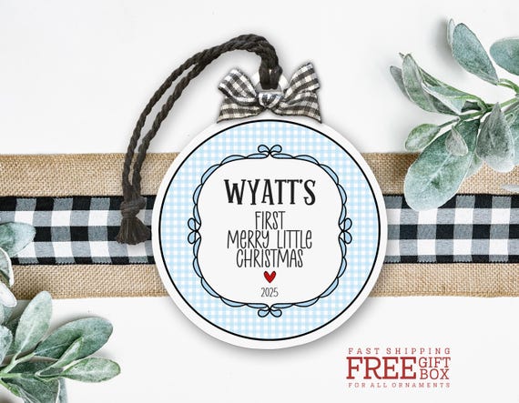 Baby’s First Christmas Ornament - Personalized Baby Keepsake Gift - Baby Boy Ornament