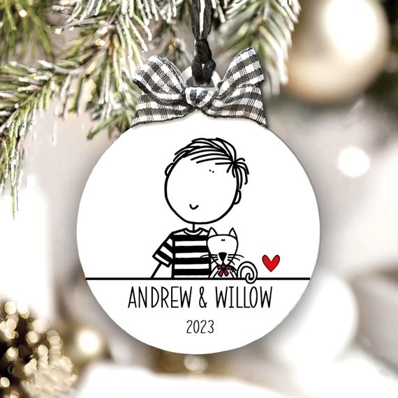 Personalized Cat Ornament: Custom Pet Lover Gift, New Kitten Keepsake