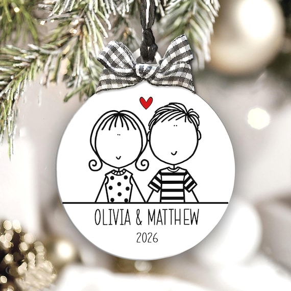 Personalized Couples Ornament Dating Holiday Keepsake Gift 1st Christmas Together Keepsake