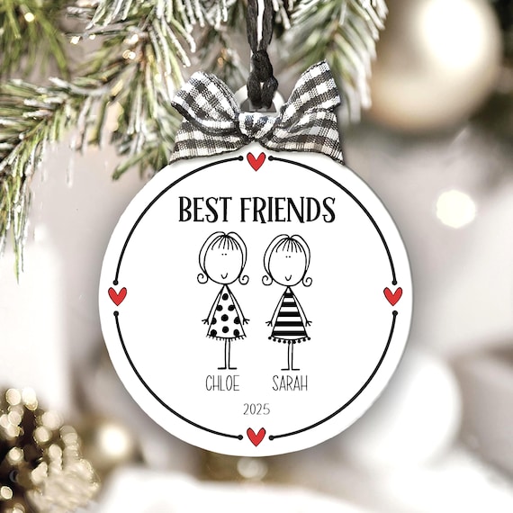Personalized Best Friend Ornament Custom Names Year Girls Weekend Keepsake Besties