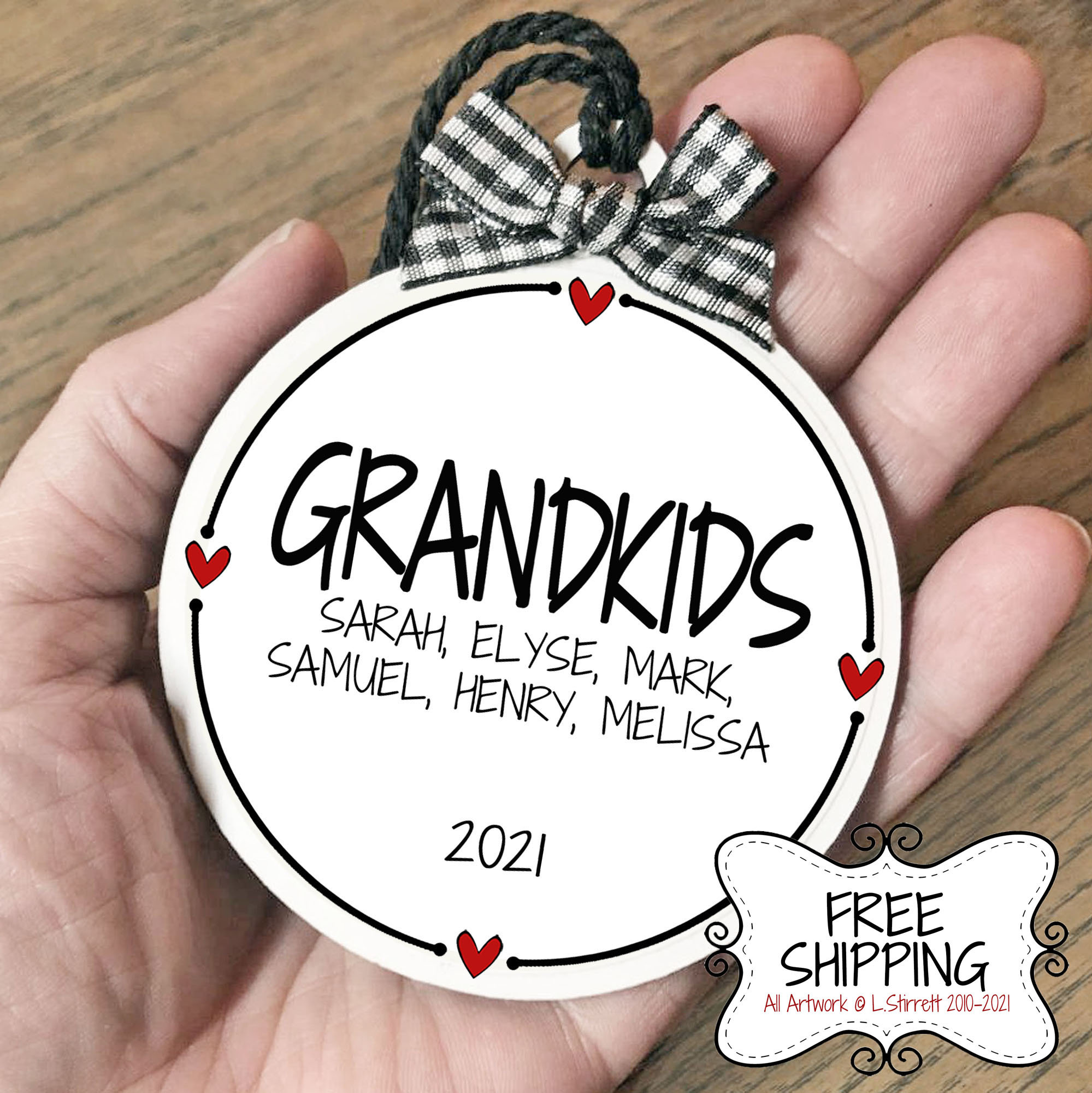 Grandparents Ornament, Personalized Grandparents Ornament, Grandkids ...
