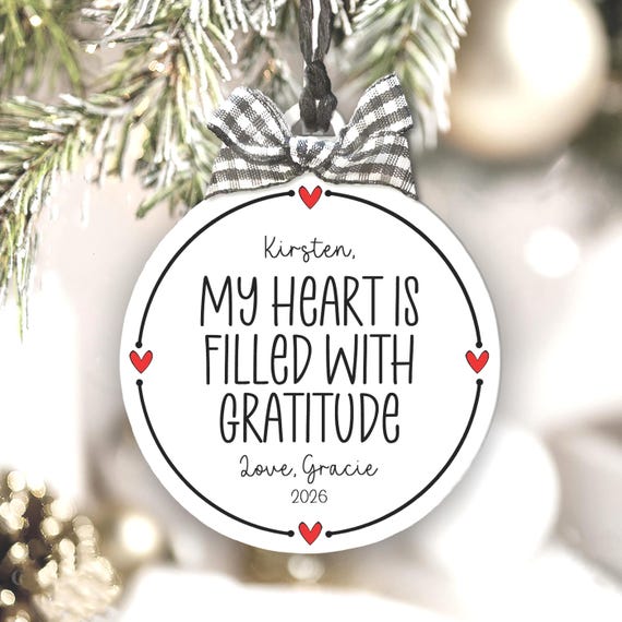 Gratitude Ornament Thank You Keepsake Custom Appreciation Gift Love Quote Ornament