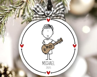 Custom Guitar Player Ornament Personalized Musician Teen Boy Girl Gift