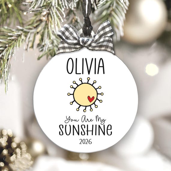 You Are My Sunshine Ornament Granddaughter/Grandson Gift Personalized Sunshine Keepsake Ornament for Kids