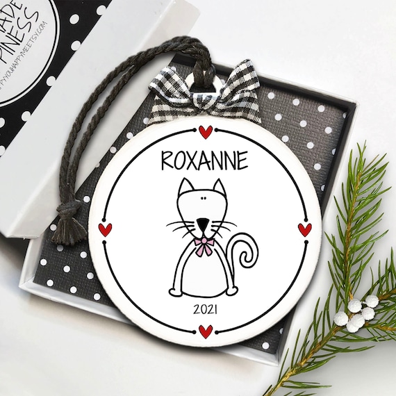 Pet Owner Gift, Cat Ornament, Cat Mom Gift, Kitten Ornament, Personalize Pet Ornament, Christmas Cat, Holiday Pet Ornament, Cat Owner Gift