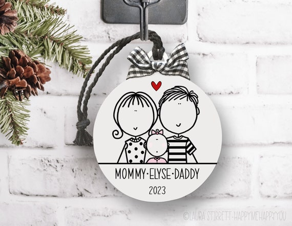 Family Gift for New Parents Gift, New Baby Gift, New Baby Ornament, Family Ornament, Personalized New Family Gift, Baby Girl Ornament