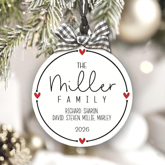 Family Name Christmas Ornament Personalized Name Gift Keepsake for Mom and Dad