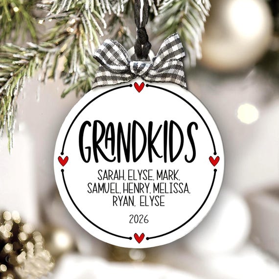 Personalized Grandparents Ornament Custom Grandma Grandpa Keepsake with Grandkids Names Christmas Gift