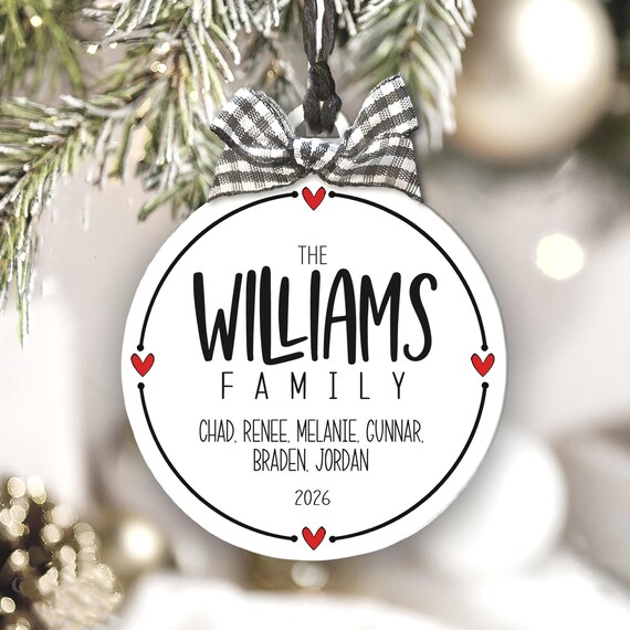 Personalized Family Christmas Ornament Name Gift Keepsake for Mom and Dad