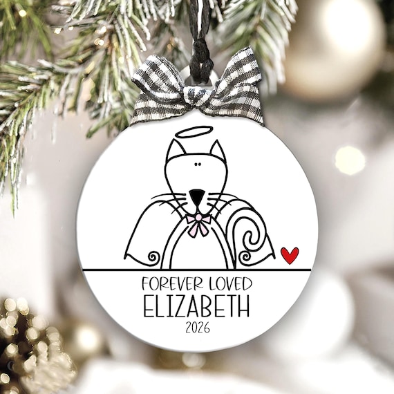 Personalized Cat Memorial Ornament: Angel Pet Loss Gift