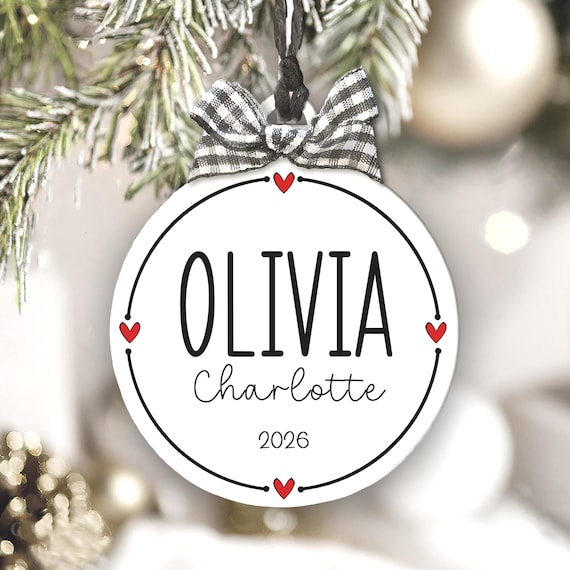 Custom Name Ornament 2026 Personalized Baby Name Keepsake Gift Customized Girl Ornament