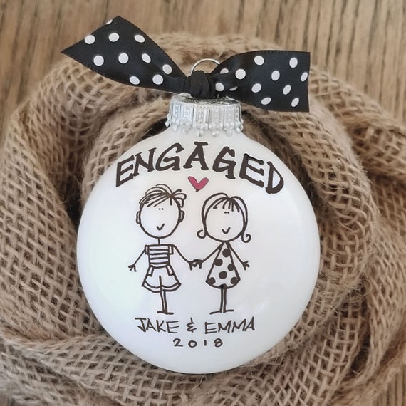 Engagement Gift Personalized Engagement Ornament Engaged | Etsy