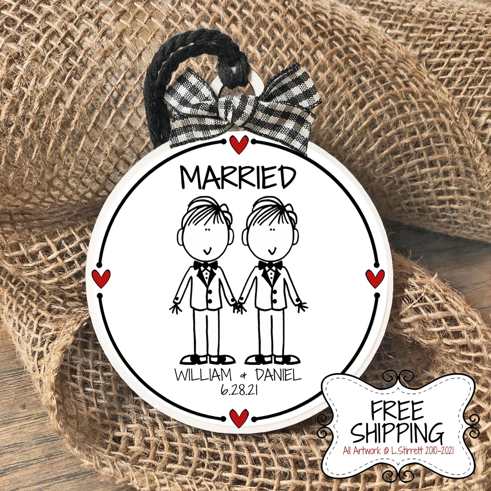 LGBTQ Wedding Gift Gay Couple Ornament Groom Groom Gift Etsy