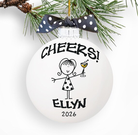 Cocktail Ornament Personalized Bachelorette Party Gift Girls Weekend Keepsake Girlfriend Present