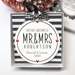 Wedding Christmas Ornament First Christmas Married Ornament MR MRS Ornament Personalized Wedding Gift Married Ornament Wedding Shower Gift