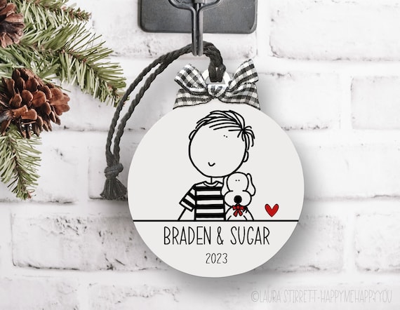 Custom Dog Ornament, Personalized Pet Ornament, Dog Lover Gift, New Puppy Gift, Puppy Ornament, Pet Owner Gift, New Dog Gift,New Puppy Gift