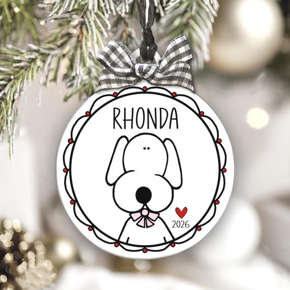 Custom Pet Ornament with Name, Dog Lover Gift, Personalized Christmas Ornament, New Puppy Keepsake Gift