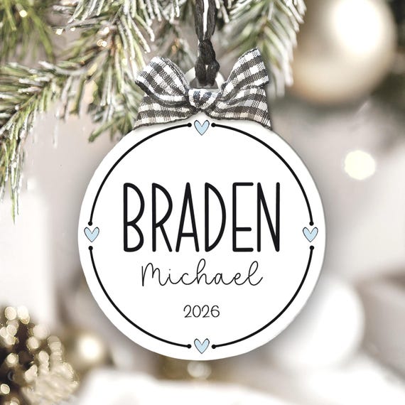 Personalized Name Ornament 2026 Custom Baby Name Keepsake Gift Customized Boy Ornament