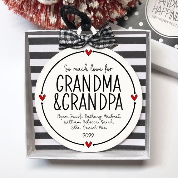 Grandma Grandpa Gift, Grandparents Ornament, From the Grandkids Gift, Grandma Grandpa Ornament, Family Christmas Ornament, Grandparent Gift