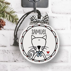 Pet Owner Gift, Cat Ornament, Cat Mom Gift, Kitten Ornament, Personalize Pet Ornament, Christmas Cat, Holiday Pet Ornament, Cat Owner Gift