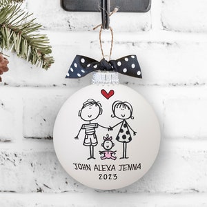 Family Ornament, New Parents Gift, New Baby Gift, Family Gift, New Baby Ornament, Gift for New Parents, 1st Christmas Gift, Family Xmas Gift