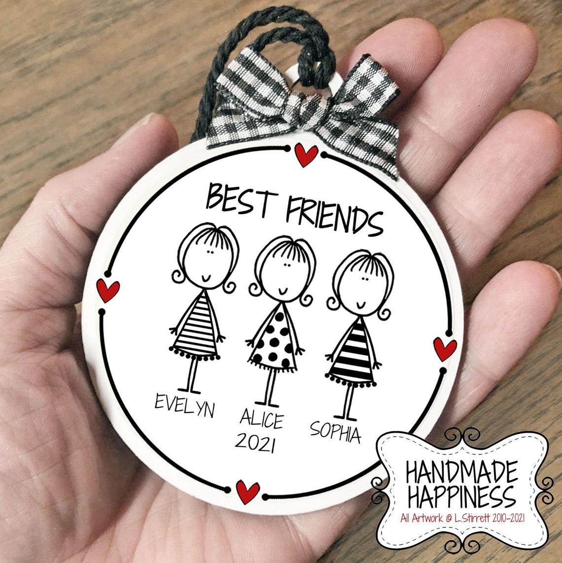 Best Friend Ornament Personalized Friend Ornament Etsy