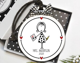 Teacher Gift, Personalized Teacher Ornament, Custom Teacher Gift, Teacher Christmas Gift, Gift for Teacher, Personalized Teacher Ornament